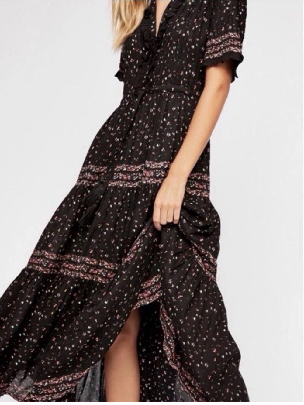 Free People Rare Feelings Maxi Dress Size XS Black Combo Color NEW WITHOUT TAGS - Picture 2 of 5